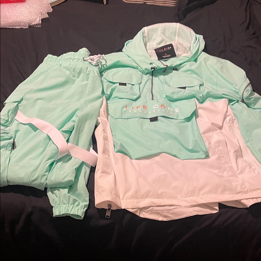 Life Code Mint Green and White Tracksuit